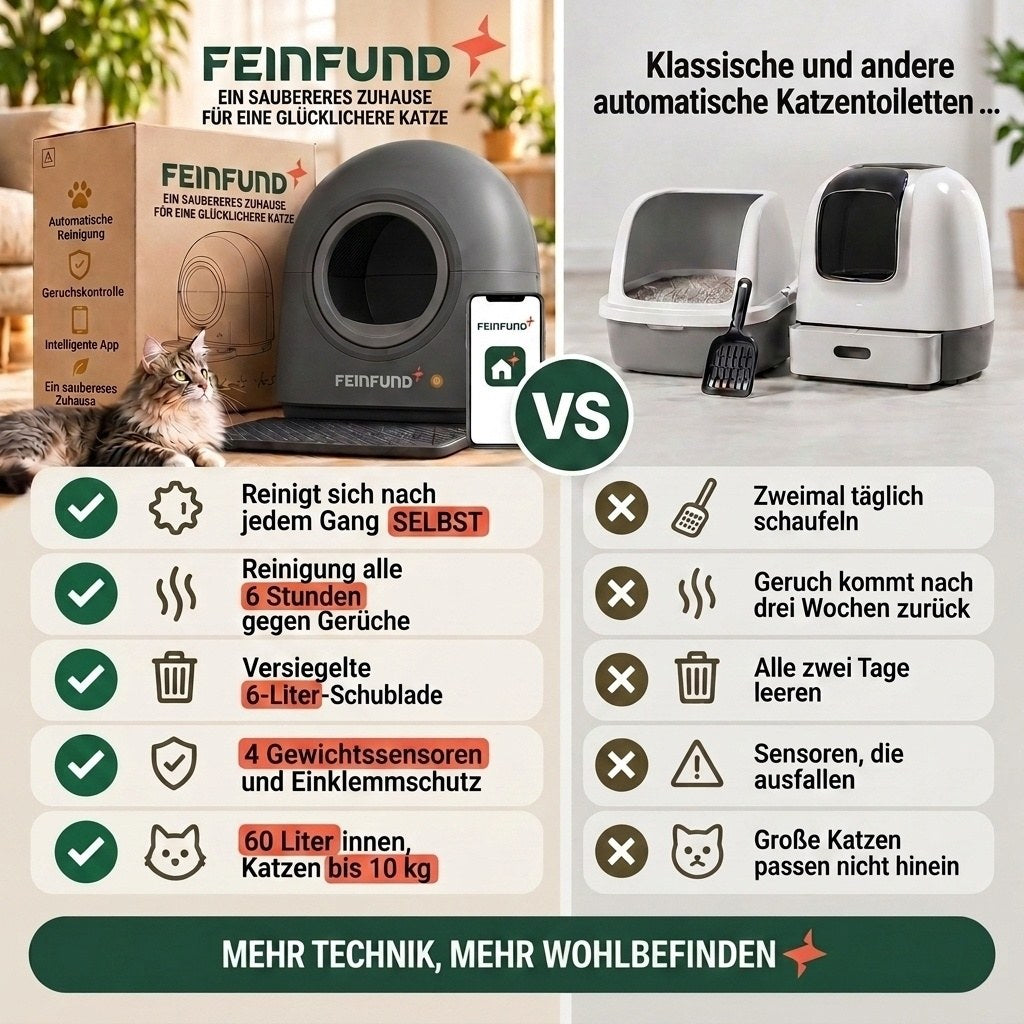 Vergleich mit klassischen Katzentoiletten