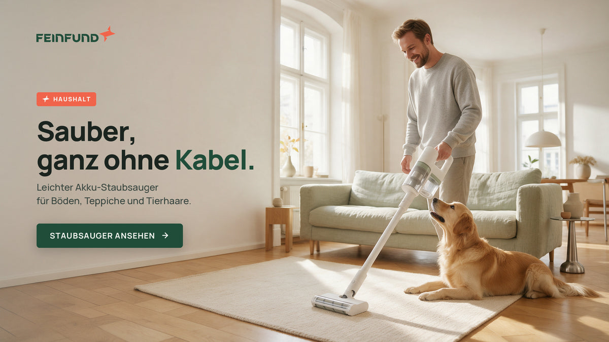 Sauber, ganz ohne Kabel. Leichter Akku-Staubsauger für Böden, Teppiche und Tierhaare.